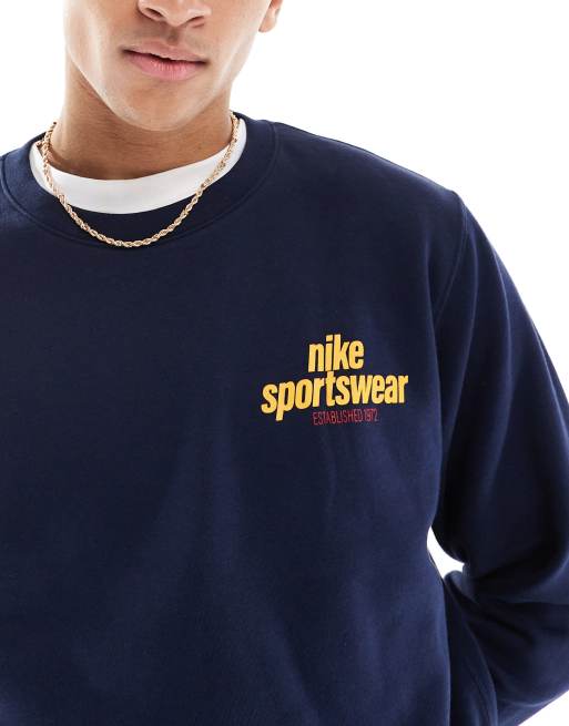 Nike Sportswear logo sweatshirt in navy | ASOS