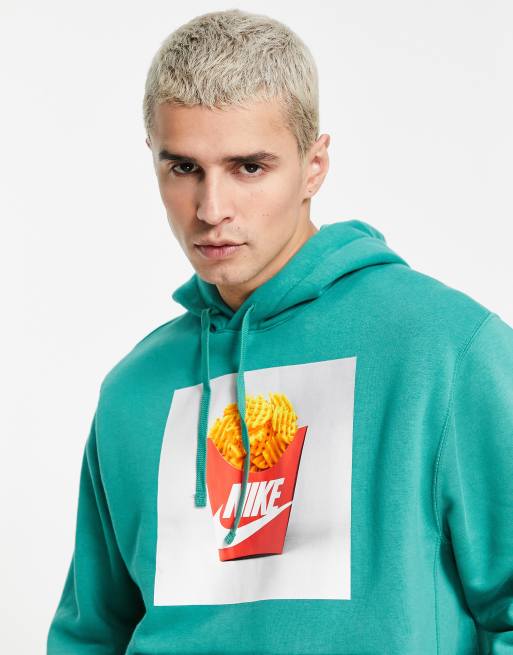 Green and clearance orange nike hoodie