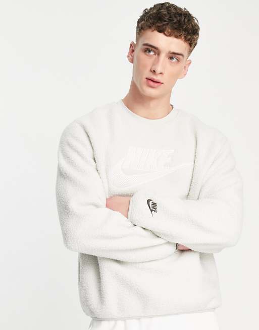 Nike - Sportswear - Stele Essentials - Fleece sweatshirt met ronde hals in licht botwit