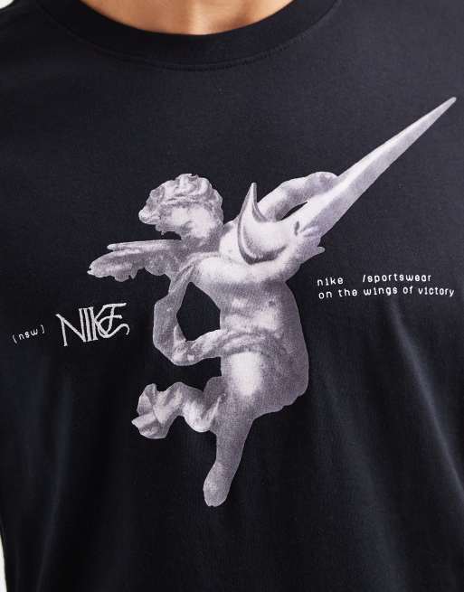 Nike – Sportswear – Svart t-shirt med tryck baktill, 5 av 5