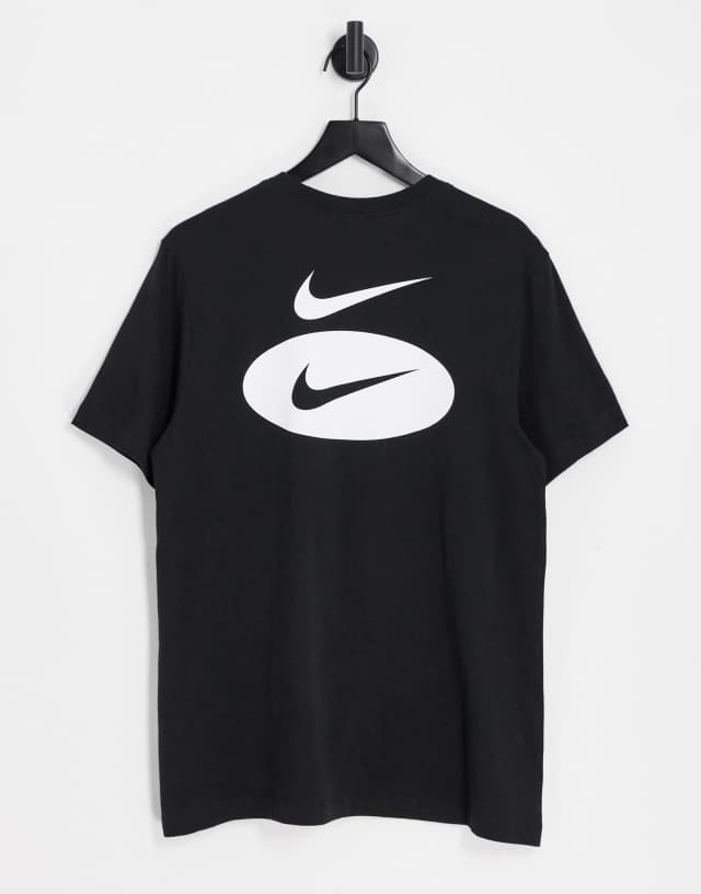 Nike Sportswear Swoosh League T-shirt in black and white