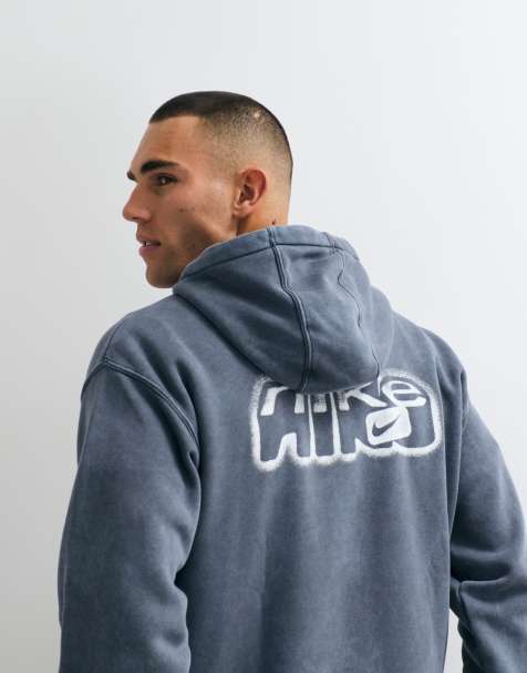 Nike spray graphic back print hoodie in black - view 1