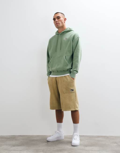 Nike spray graphic back print hoodie in washed khaki, 5 of 5