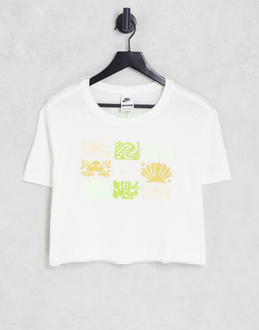 Nike Spring Break essential cropped t-shirt in off white | ASOS