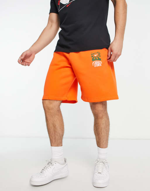 Spring Break logo shorts in orange ASOS