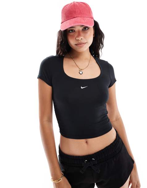 Nike square neck t-shirt in black - view 1