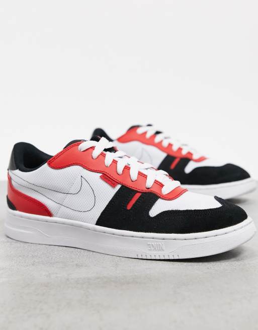 Nike Squash Type trainers in white red ASOS