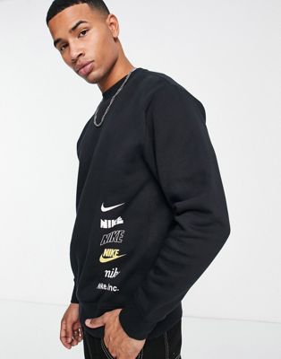 Nike stacked logo sweatshirt in black