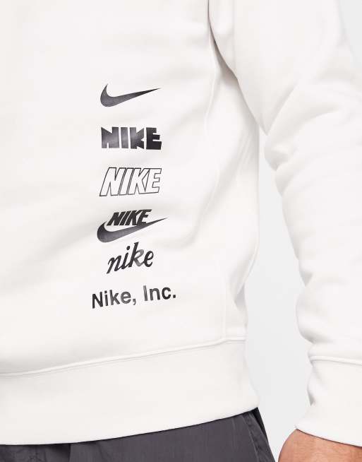 Nike stacked logo sweatshirt in white ASOS