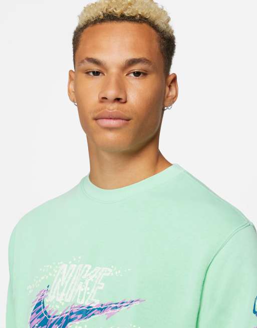 nike retro crew sweatshirt green