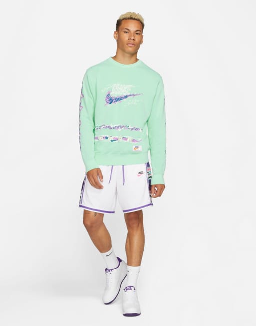 nike retro crew sweatshirt green