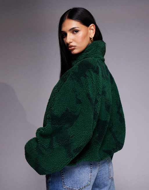 Nike Street all-over print borg fleece jacket in green, 2 of 4