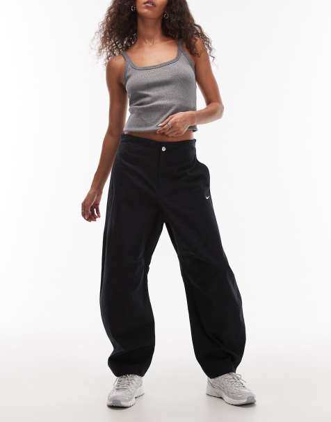 Nike Street barrel leg pants in black - view 1