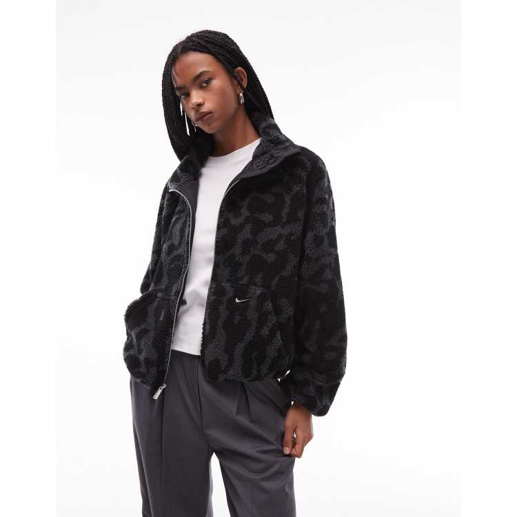 Nike Street borg fleece jacket in leopard print | ASOS
