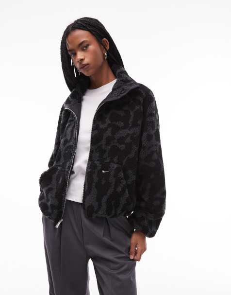 Nike Street borg fleece jacket in leopard print