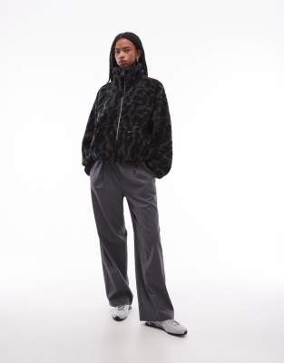 Nike Street Borg Fleece Jacket In Black