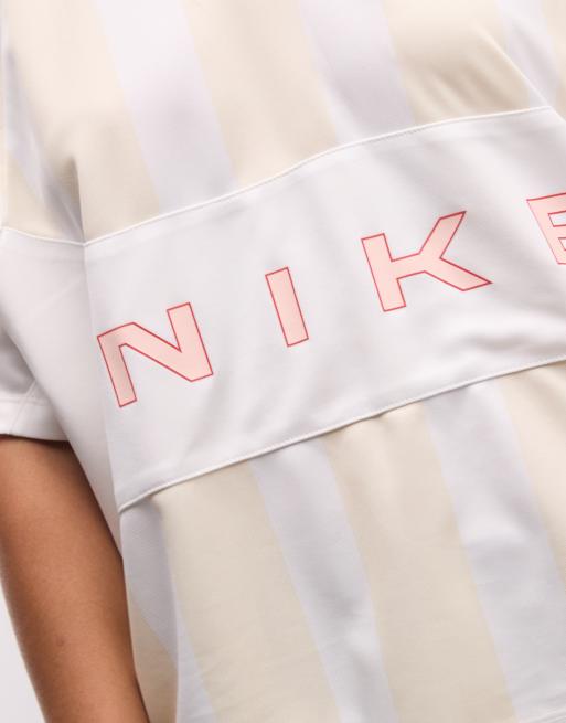 Nike - Street - Camiseta a rayas blancas y beis de punto liso , 2 de 4