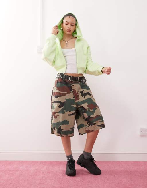 Nike Street cropped full zip hoodie in lime green | ASOS