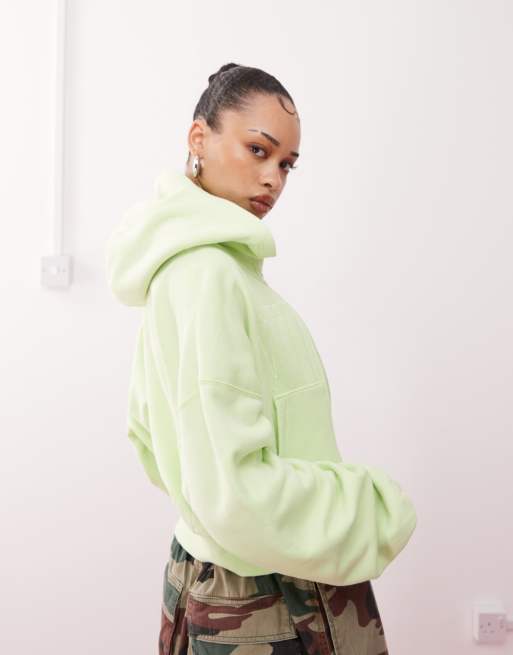 Nike Street cropped full zip hoodie in lime green | ASOS
