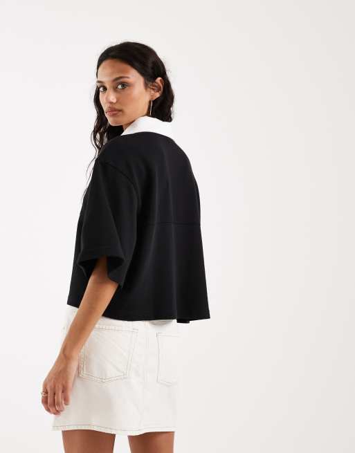 Nike Street Essentials polo shirt in black , 4 of 4