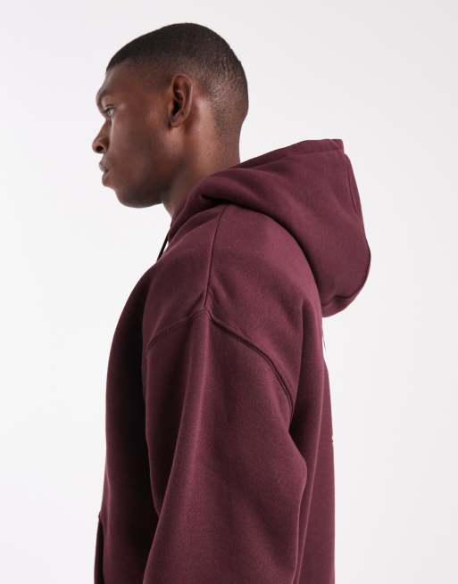 Nike Street fleece graphic hoodie in burgundy, 4 of 5