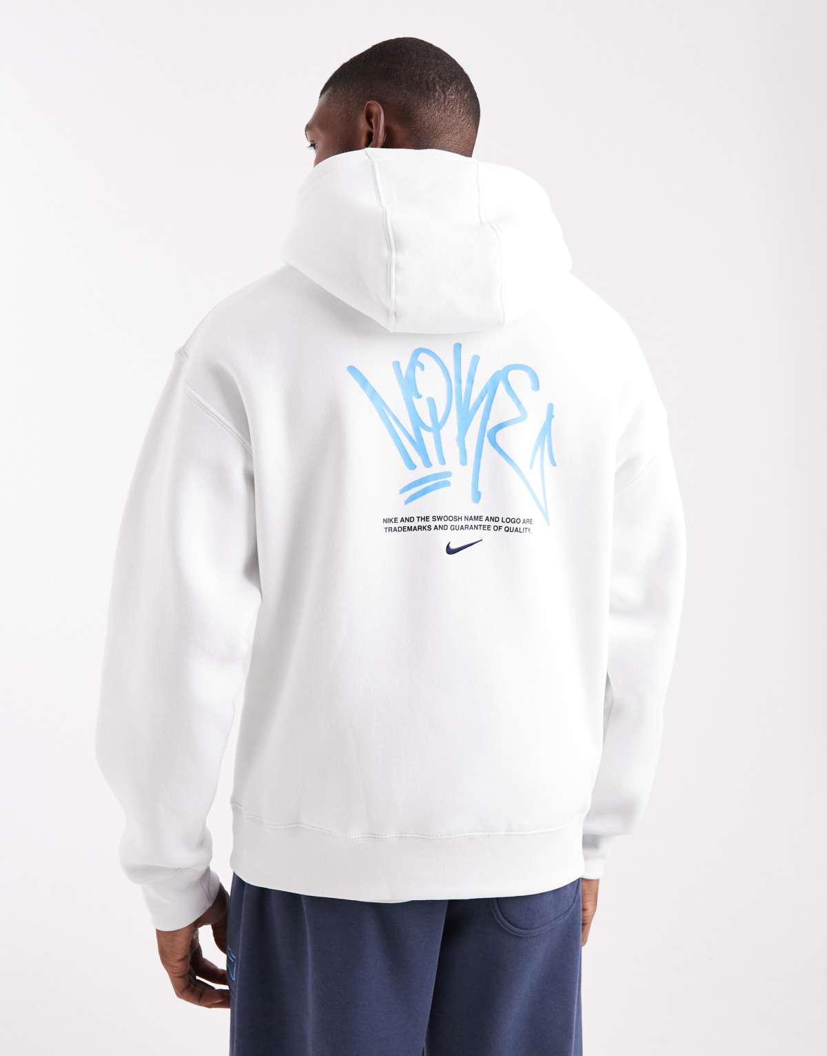 Nike Street fleece graphic hoodie in white