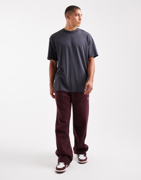 Nike Street fleece tapered joggers in burgundy