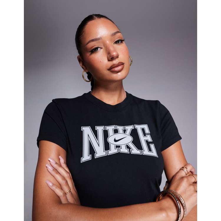 Nike Street graphic cropped t-shirt in black | ASOS