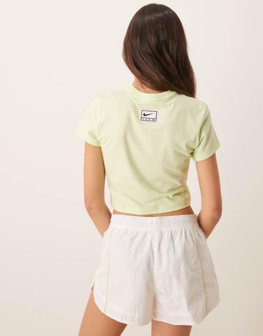 Nike Street graphic cropped t-shirt in lime green | ASOS
