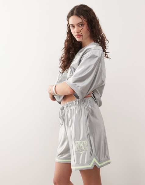 Nike Street graphic jersey and satin shorts set in gray - view 1