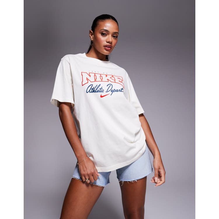 Nike Street Hook oversized graphic t-shirt in off white | ASOS