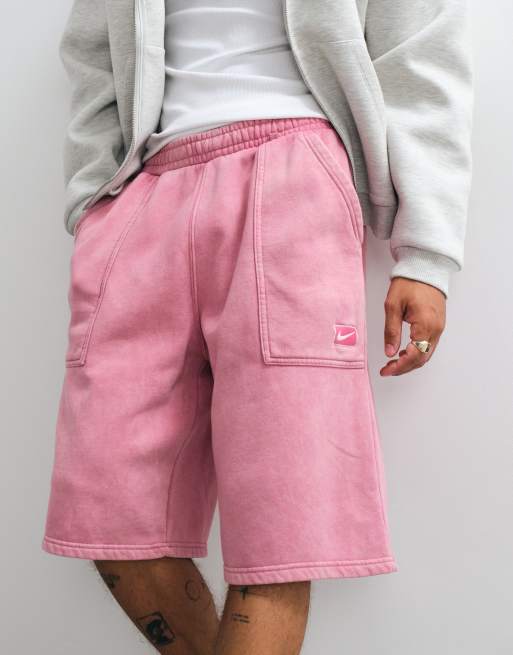 Nike street jersey short met logo en achterzak in lichtroze, 2 van 5