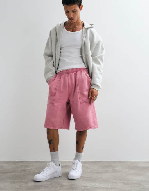 Nike street jersey short met logo en achterzak in lichtroze, 3 van 5