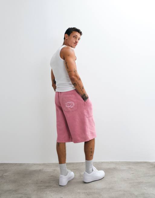 Nike street jersey short met logo en achterzak in lichtroze, 5 van 5