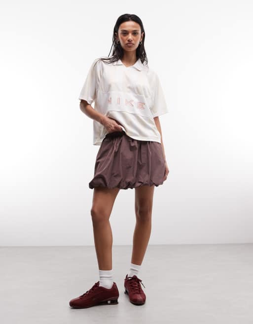 Nike Street oversized striped jersey in beige , 3 of 4