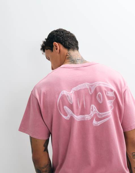 Nike Street oversized T-shirt met grote bubble logo-opdruk op de achterkant in lichtroze - view 1