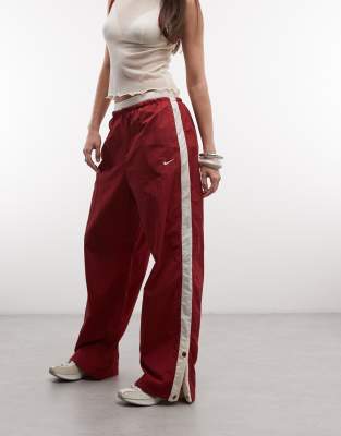 Nike Street Parachute Pants In Burgundy