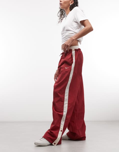 Nike Street parachute pants in red and off white - view 1