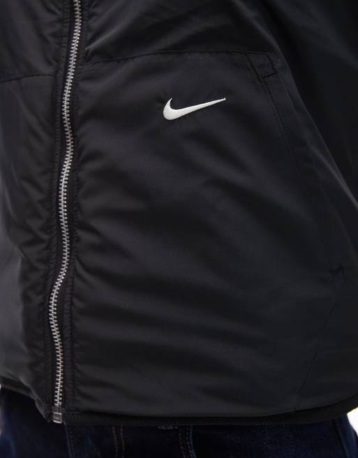 Nike Street reversible sherpa gilet in black and leopard print, 3 of 4