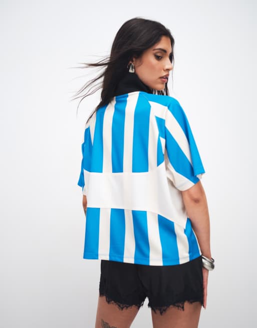 Nike Street Stripe jersey t-shirt in blue and white , 4 of 4