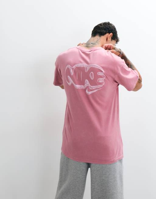 Nike - Street - T-shirt oversize avec logo bulle imprimé au dos - Rose pâle, 4 de 5