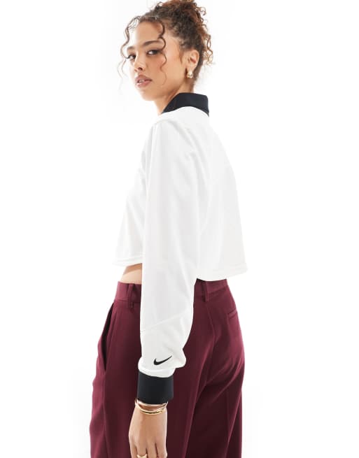 Nike - Street - Top van jersey met lange mouwen in wit en zwart, 4 van 4