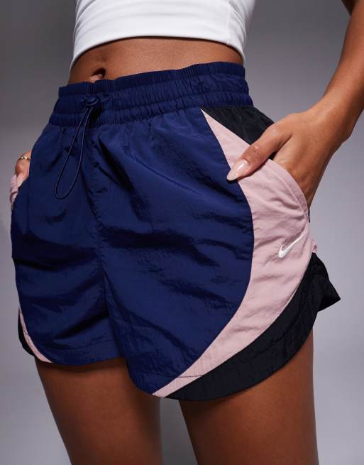 Nike Street track shorts in navy and pink, 4 of 5