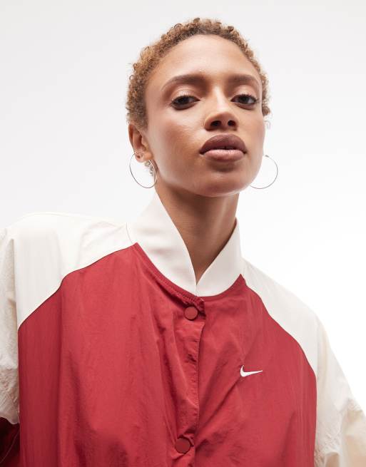 Nike Street varsity jacket in off white and red, 2 of 4