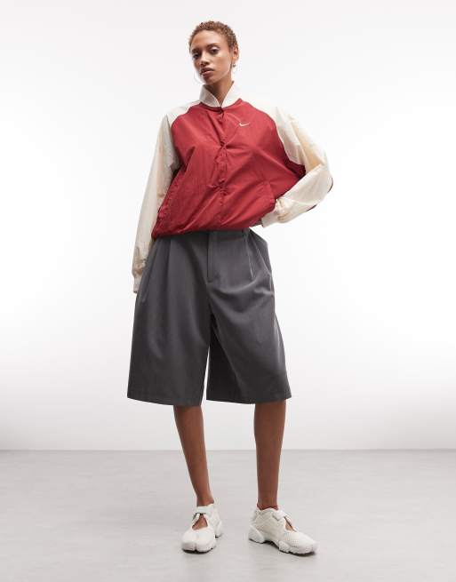Nike Street varsity jacket in off white and red, 3 of 4