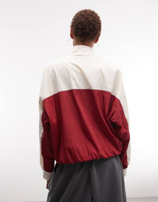 Nike Street varsity jacket in off white and red, 4 of 4