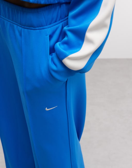 Nike Street wide leg trackpants in blue and white, 5 of 5