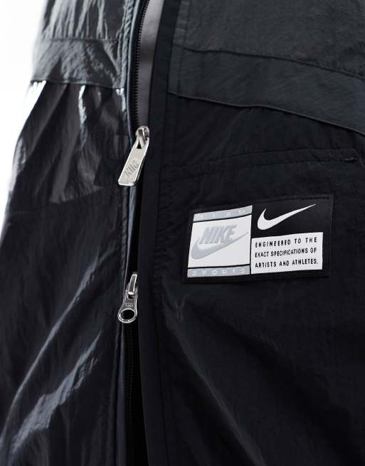 Nike Street woven full zip jacket in black and gray | ASOS