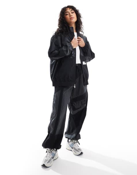 Nike Street woven jacket and straight leg trousers in black and grey - view 1