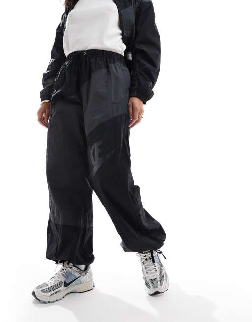 Nike Street woven straight leg trousers in black and grey